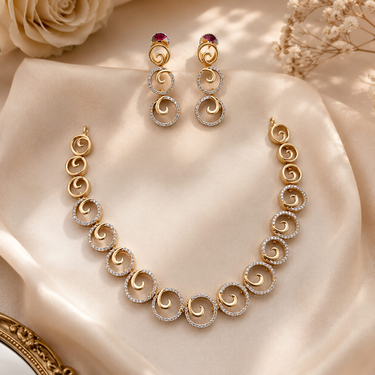 Elegant Circular Design Necklace Set