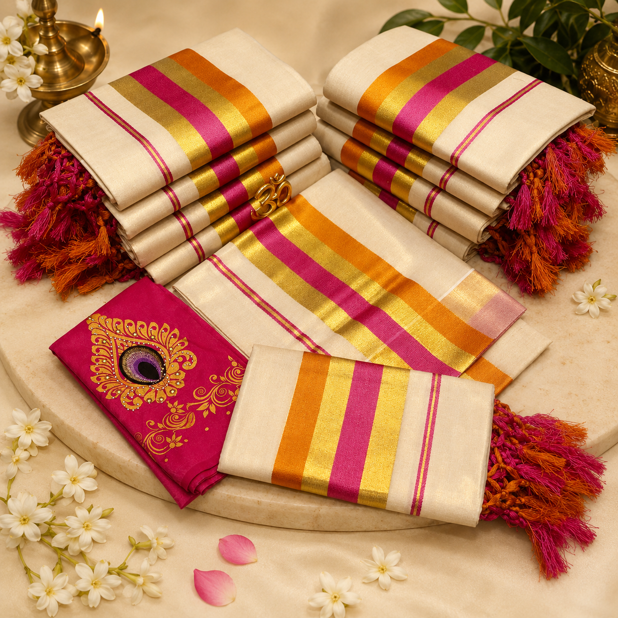 Golden Tissue Kunjalam Set Mund