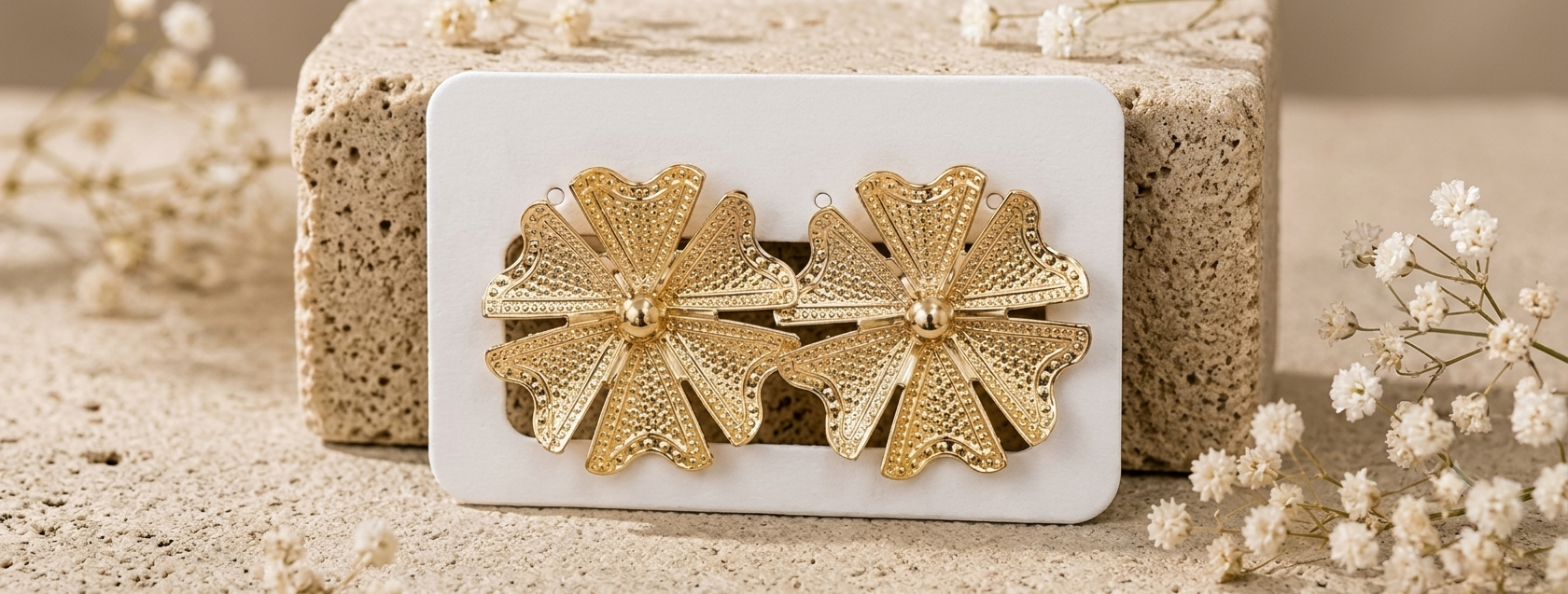Radiant Floral Gold Earrings