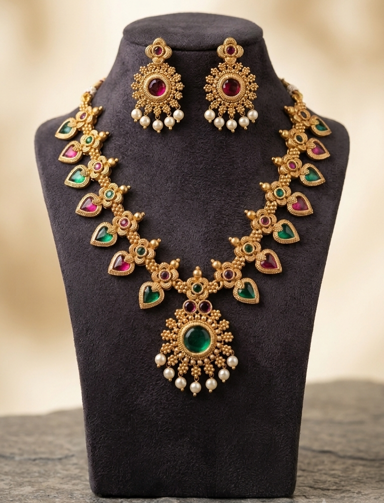 Traditional Palakka Necklace Set 
