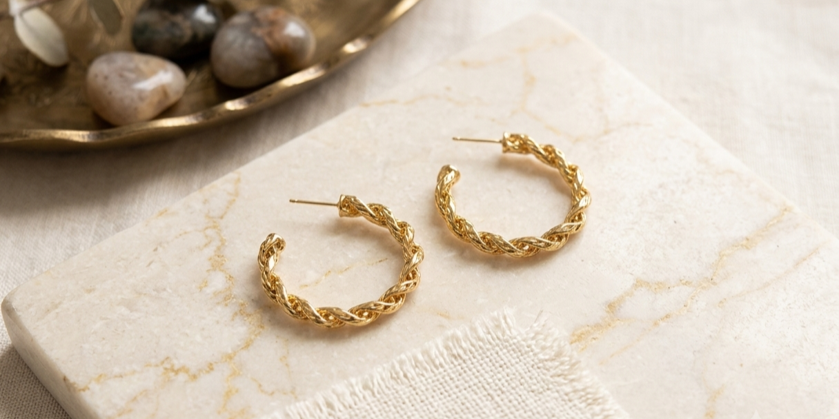 Twisted Rope Hoops Earring 