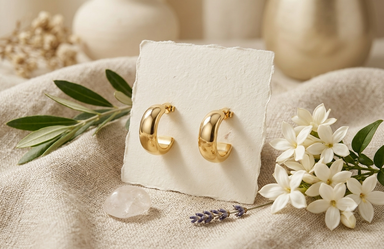 Classic Gilded C-Hoop Earrings