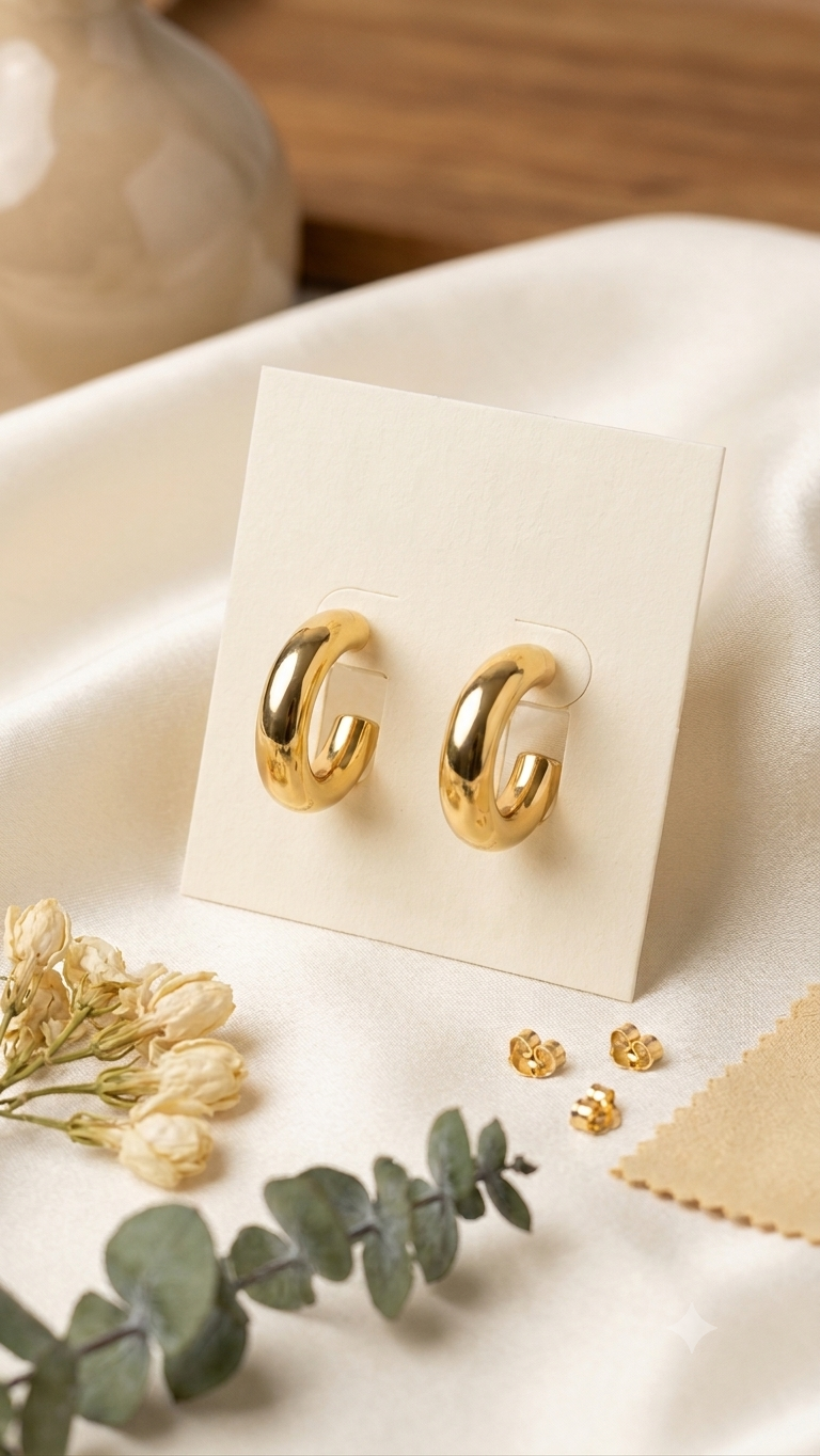 ​Chic Gold C-Hoop Earrings