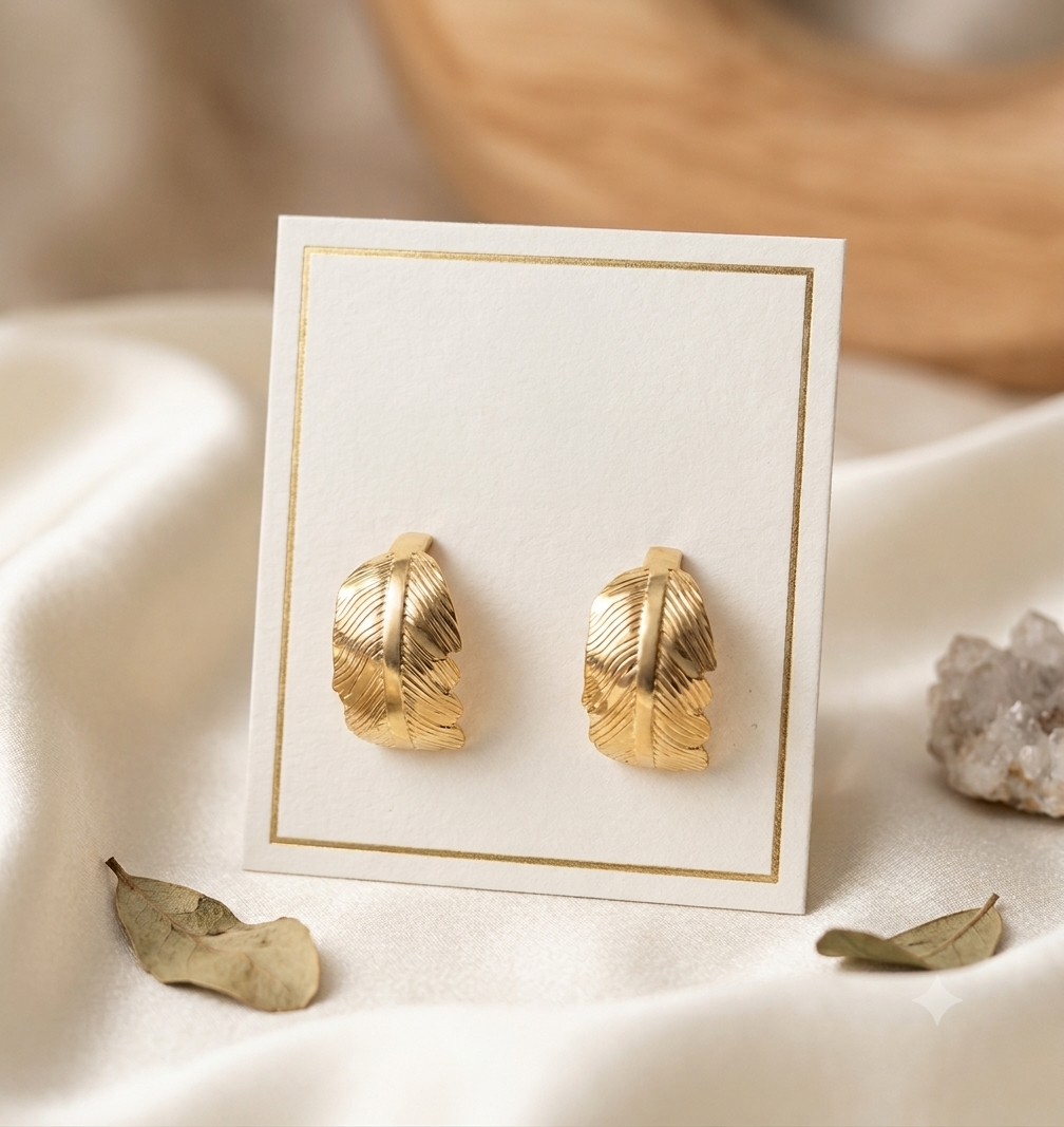 Leaf C-Hoop Earrings