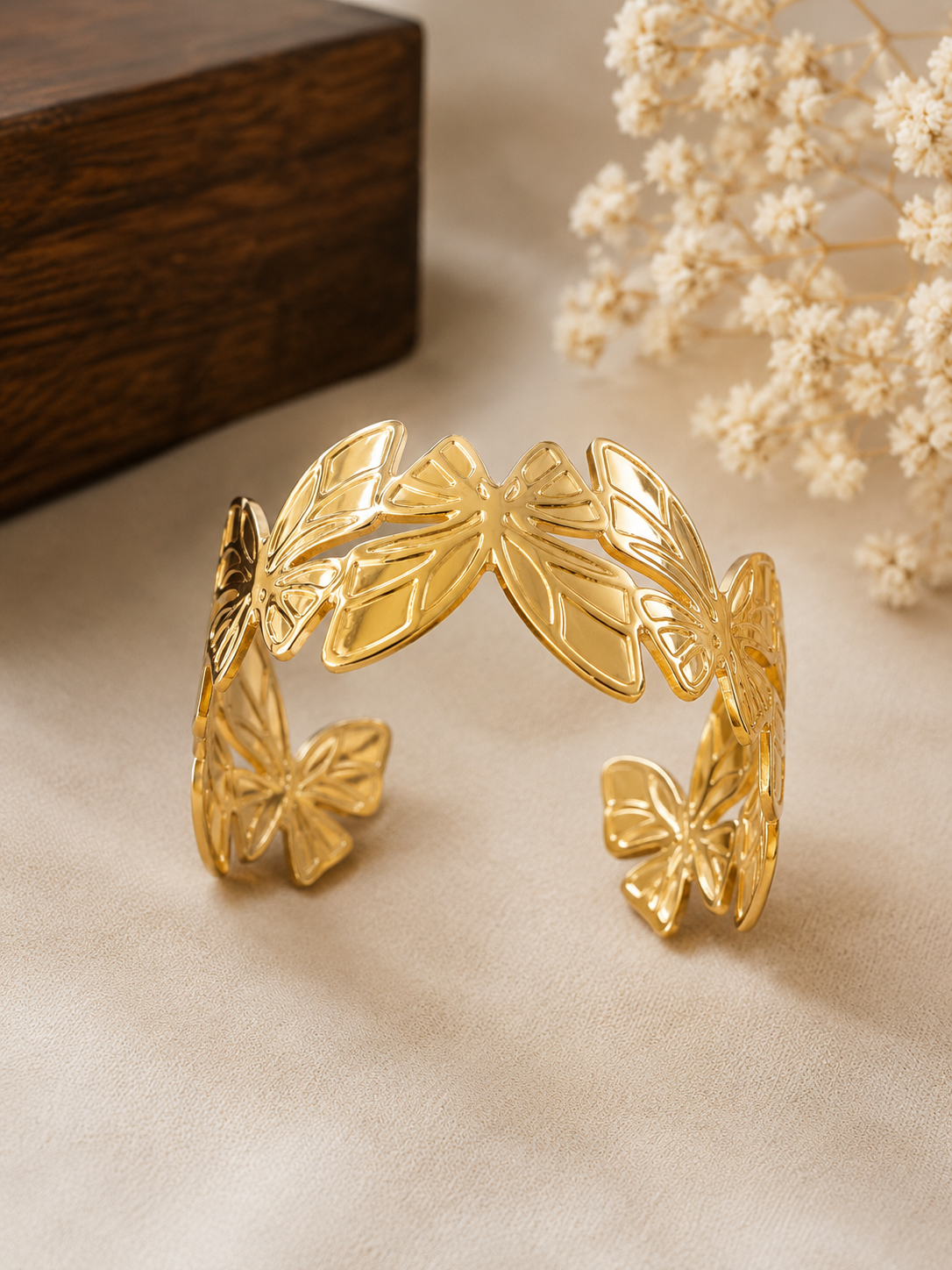 Golden Flutter Cuff Bracelet